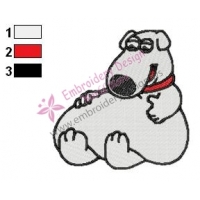 Fat Brian Family Guy Embroidery Design
